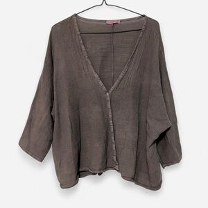 Vintage 90s Linen Gauze Shirt / Cardigan | Made In Italy